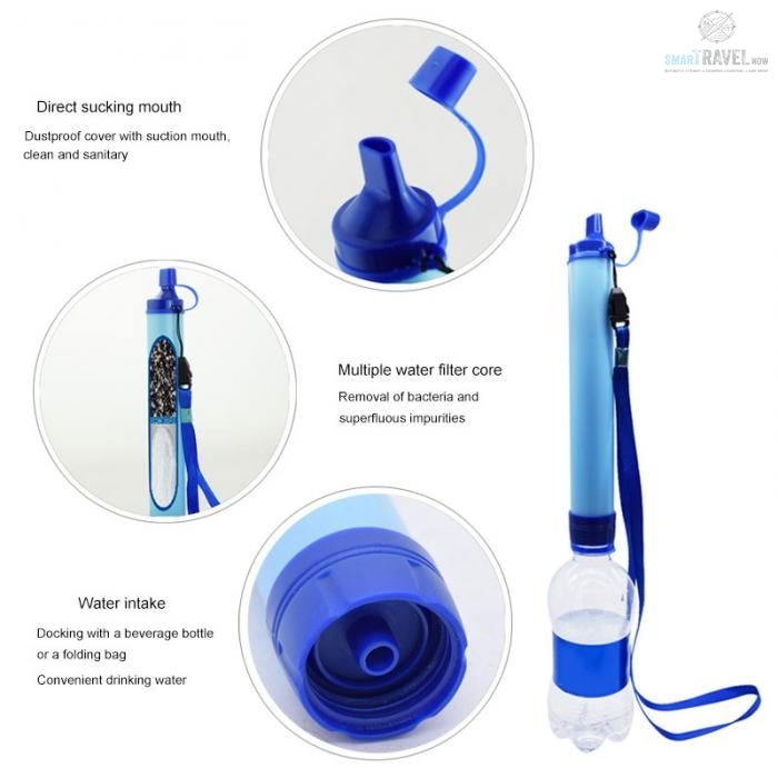 Survival water-drinking filter straw