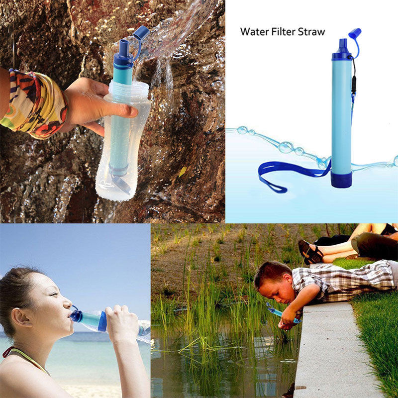 Survival water-drinking filter straw